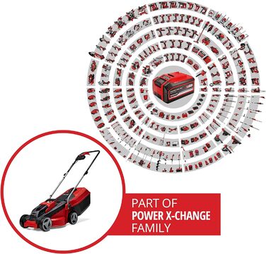 Бездротова газонокосарка Einhell City GE-CM 18/30 Li Kit Power X-Change (18 В, ширина скошування 30 см, до 150 м, безщіткова, травозбірник 25 л, висота скошування 30-70 мм, в т.ч. акумулятор 3,0 Ач зарядний пристрій) в т.ч. акумулятор і зарядний пристрій