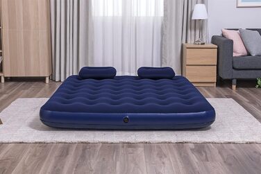 Надувне ліжко Bestway Pavillo, Blue Horizon, 203 x 152 x 22 см, двоспальне, з ручним насосом і 2 подушками