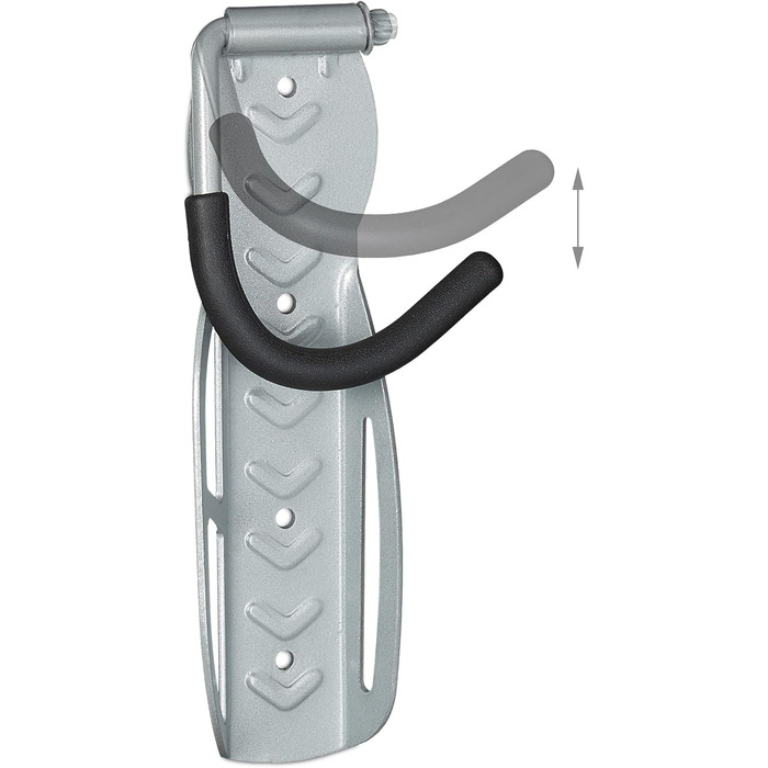 Набір з 4-х настінних кріплень для велосипедів, ВхШхГ 26 x 11,5 x 13,5 см, вантажопідйомність до 25 кг, складні, настінне кріплення для велосипедів, сірий