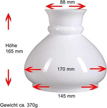 Гасове скло лампа Заміна скла Скло абажура, що світиться, скло Ø 145мм - висота 165мм білий