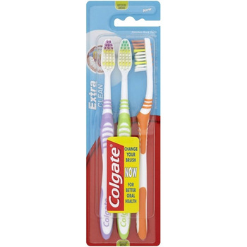 Зубна щітка Colgate Extra Clean medium 2 з 1 безкоштовною, упаковка 6 шт. (6 x 3 шт. и), в асортименті