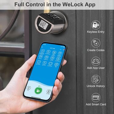 Підходить для дверей товщиною 50-100 мм, 65 Waterproof Electronic Door Lock with RFID card and APP