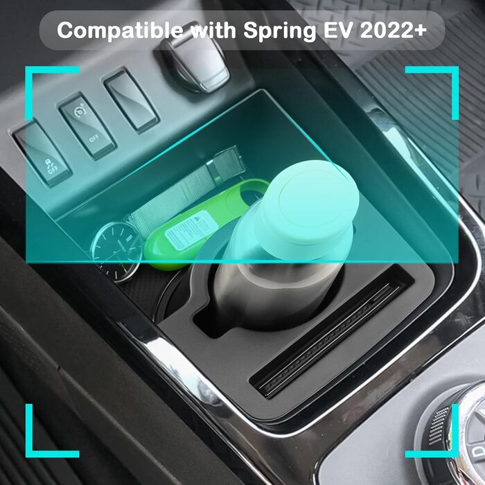 Сумісний з Dacia Spring Electric EV 2021-2023 2024 Організатор для зберігання на центральній консолі Організатор для зберігання на центральній консолі Dacia Spring EV Тримач для чашки Spring 2024 Аксесуари з тримачем для чашки Чорний