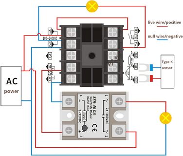 Цифровий ПІД-регулятор WANGCL Інтелектуальний термостат з реле 40A SSR типу K Термопара для електроенергетичних резервуарів хімічної промисловості Печі - 0-1300