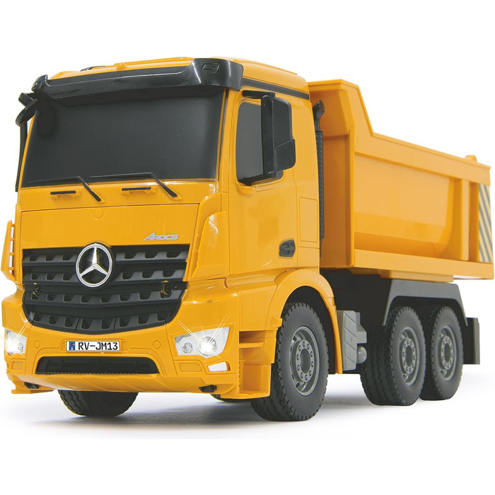 Самоскид Mercedes Arocs 126 2.4G - кузов піднімається/опускається, передня фара, профільовані гумові шини, жовтий, 405108 -