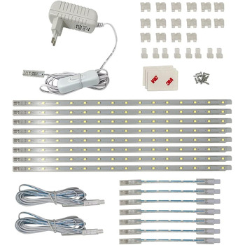 Світлодіодна лампа під шафою 4vwin підходить лампа для кухні, за меблями, у робочій кімнаті (6500 К (холодний білий), 8 КОМПЛЕКТІВ) 6500 К (холодний білий) 8 КОМПЛЕКТІВ