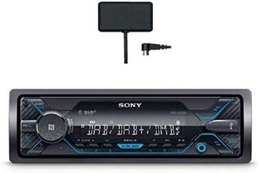 Автомобільна стереосистема Sony DSX-A510KIT DAB з антеною, подвійним роз'ємом Bluetooth, NFC, USB та AUX синє освітлення Гучний зв'язок, чорне радіо DAB з Bluetooth