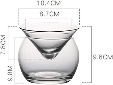 Кришталевий стакан Duiaynke Прозорий і яскравий конічний стакан і сферичний стакан Коктейльний стакан Мартіні Кришталевий стакан Креативний стакан (S)