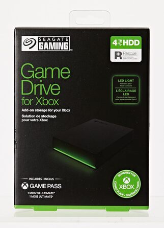 Портативний зовнішній жорсткий диск Seagate Game Drive Xbox 4 ТБ, 2,5 дюйма, USB 3.0, Xbox, чорний, 2 роки служби порятунку, номер моделі STKX4000402