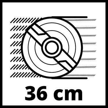 Електрична газонокосарка Einhell GC-EM 1500/36 (двигун Carbon Power потужністю 1500 Вт, ширина зрізу 36 см, травозбірник 38 л, для газонів площею 600 м, висота зрізу 25-65 мм), червоно-чорна нова модель