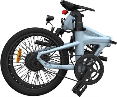 Надлегкий алюмінієвий корпус Dece Oasis Air 20S ebike, ремінний привід, ADO Smart APP, ТРИ швидкісні режими роблять міські поїздки більш комфортними та зручними (амортизаційна версія) Синій