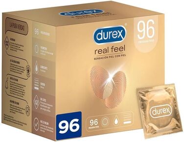 Презервативи Durex Real Feeling, чутливі, шкірні відчуття, 96 презервативів