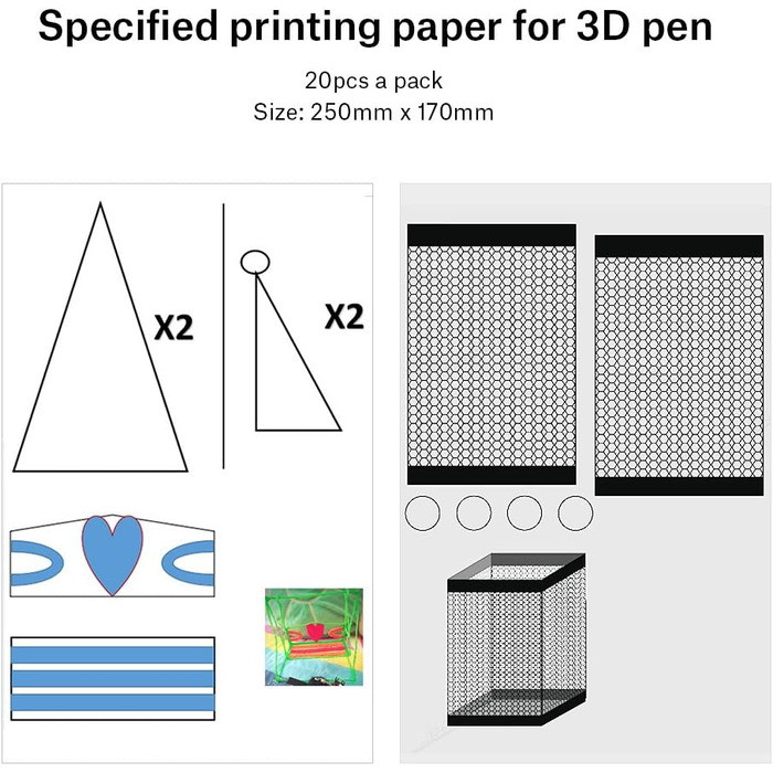 Шаблони 3D-малюнків, 20 шт. 3D-ручка, друк, папір, малюнок, графіті, шаблон, 40 шаблонів мультфільмів для дітей своїми руками