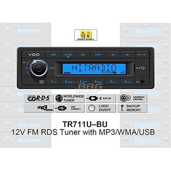 Автомобільна радіостанція VDO 12 вольт, тюнер RDS, MP3, WMA, USB, 12V TR711U-BU