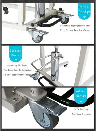 Перенесення інвалідного крісла, гідравлічний підйомник пацієнта для домашнього використання, перенесення крісла для душу з ліжка в туалет з розділеним сидінням і піддоном для ліжка на 180, домашній підйомник для дорослих, людей похилого віку