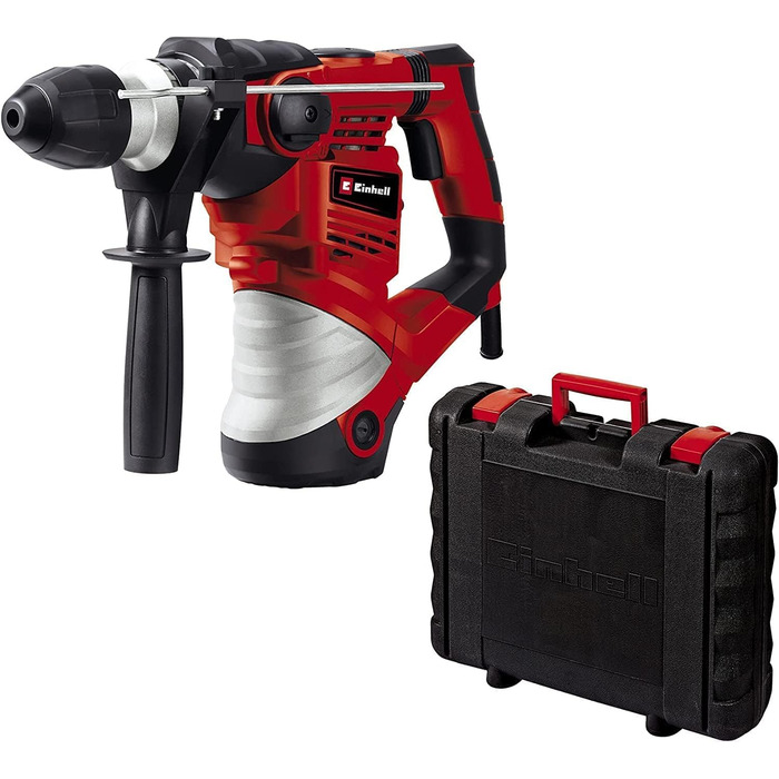 Перфоратор Einhell TC-RH 1600 (1600 Вт, 4 Дж, свердління/забивання/довбання з кріпленням і без нього, пневматичний ударний механізм, тримач інструменту SDS-plus, запобіжна муфта від перевантаження)