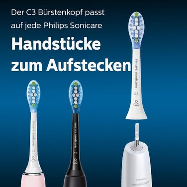 Оригінальні насадки для звукової зубної щітки Philips Sonicare C3 Premium Plaque Defense Standard - 4 упаковки білого кольору (модель HX9044/17) 4 шт.