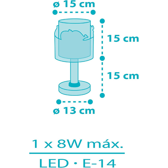 Дитяча настільна лампа приліжкова лампа дитяча кімната Whale Dreams кити сині тварини, 61171T, E14