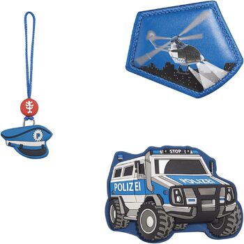 Крок за кроком Magic Mags Police Truck Diego', 3 шт. и, 2 магнітні аплікації та 1 кулон, як доповнення до шкільного портфеля або рюкзака дошкільного закладу, для хлопчиків синьо-білий