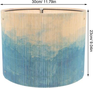 Барабанний абажур Вінтажна кришка лампи Бамбуковий абажур Абажур з принтом Лампочка, що застібається, Світловий чохол для люстри Торшер і настільна лампа Синій