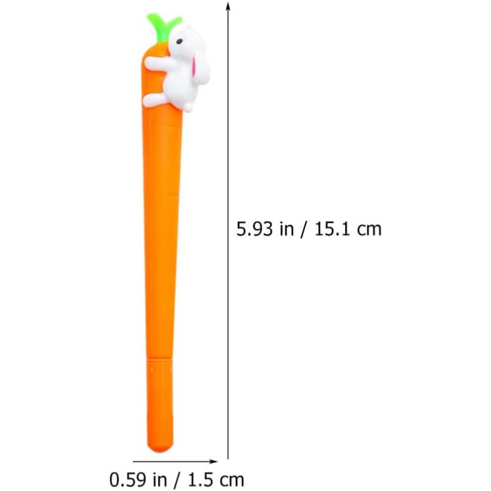 Великодній кролик морква 0 5 мм Гелеві чорнильні ручки Милий силіконовий ролик Кулькова ручка Дитяча ручка для малювання для офісу Шкільне приладдя Подарунки Великодній кошик Авторучка, 15 шт.