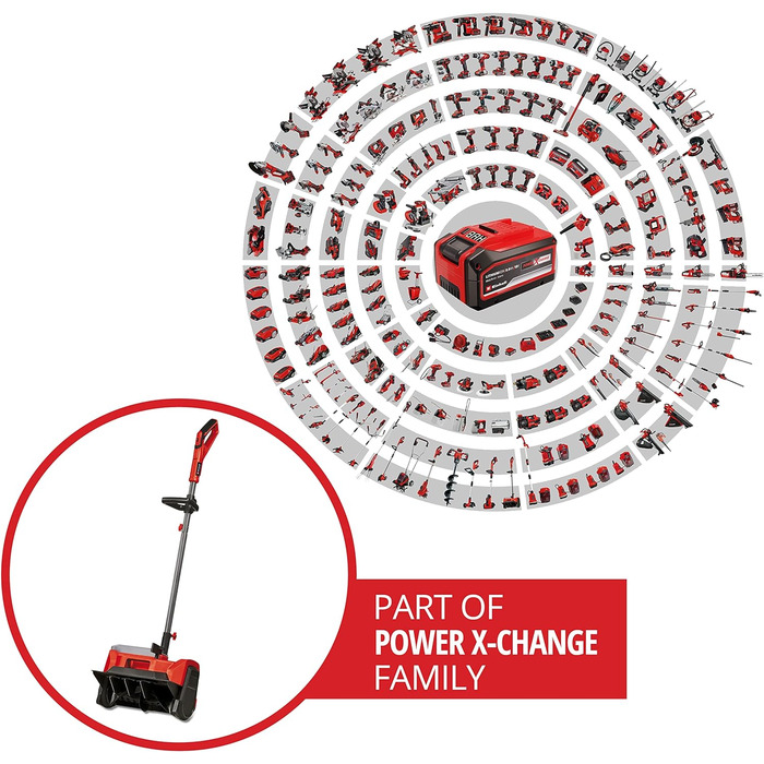 Акумуляторний снігоприбирач Einhell GE-ST 36/40 Li E-Solo Power X-Change (Li-Ion, 36 В, робоча ширина 40 см, максимальна глибина снігу 20 см, поставка без акумуляторів і без зарядних пристроїв)