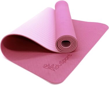 Тренажер Fidusport TPE Yoga Mat - Нековзний плечовий ремінь для фітнесу, пілатесу та гімнастики - Килимок для вправ з плечовим ременем і легким дизайном рожевий