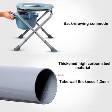 Сидіння для унітазу CNBYDK компактний, легкий унітаз для приміщень та вулиці туалетне крісло для людей похилого віку практичний для кемпінгу, подорожей