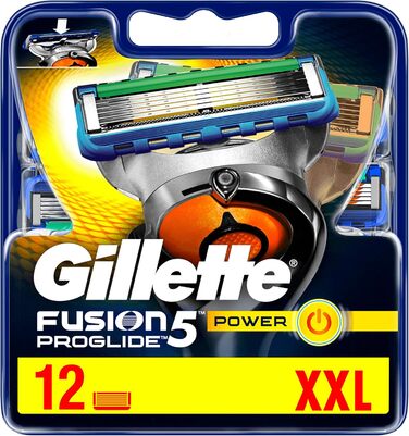 Леза для бритви Gillette Fusion 5 ProGlide Power з обрізним лезом для точного та фрикційного покриття, 12 змінних лез старі