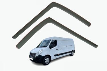 Комплект з 2 дефлекторів вітру, сумісний з Renault Master, підходить для Nissan NV400 & Interstar, підходить для Opel Movano 2010 2011 2012 2013 2014 2015 2016 2017 2018 2019 202020 2021 2022 2023 2024