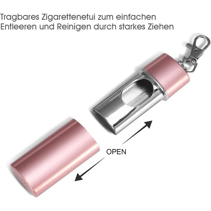 Кишенькові попільнички для сигарет із захистом від запаху кишенькова попільничка для подорожей - попільничка Yosemy на ходу - попільничка з собою (чорна рожева шампанське золото), 3