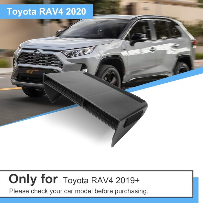 Ящик для зберігання на центральній консолі Coleya сумісний з Toyota RAV4 2019-2024, аксесуари RAV4 Бардачок з центральним підлокітником, органайзер підлокітника RAV4 з нековзним килимком (чорний) для центральної консолі чорний