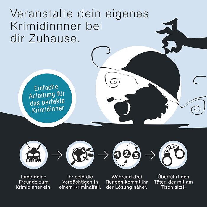 Домашня вечеря з таємничим вбивством Culinario Mortale на 6-8 осіб - постійні учасники табору, пиво в банках і легка їжа/розважальна домашня вечеря з таємничим вбивством/кримінальні ігри для дорослих/гра на вечерю зі злочином