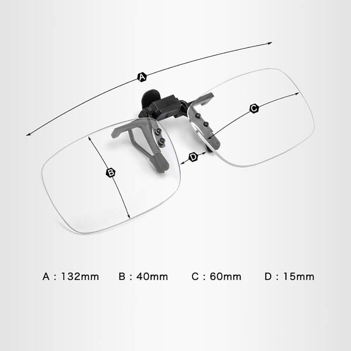 Окуляри для читання Clip Прозора лінза та окуляри Clip Портативні окуляри для читання складаються від 1.00 до 3.00 діоптрійні окуляри проти синього світла, 1.00, 2PCS