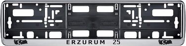 Тримач автомобільного номерного знака в кольорі сріблястий/чорний Тримач номерного знака автомобіля, тримач номерного знака Прапор Туреччини 25 Erzurum 2 шт. и 2 шт. и