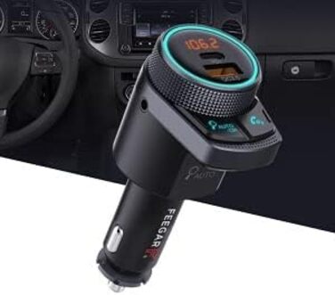 Передавач Bluetooth Стерео AUX Автоматичний пошук QC3.0 PD 38 Вт Автомобільний USB-мікрофон HD типу C PD 3.0/4.0 Siri Assistant Автомобільна напруга Відображення стану, 300 Pro FM-