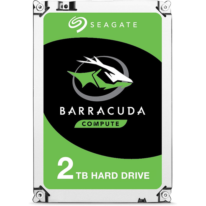 Внутрішній жорсткий диск Seagate Barracuda 2 ТБ, 3,5 дюйма, 7200 об/хв, 256 МБ кеш-пам'яті, SATA 6 ГБ/с, сріблястий, номер моделі ST2000DM008