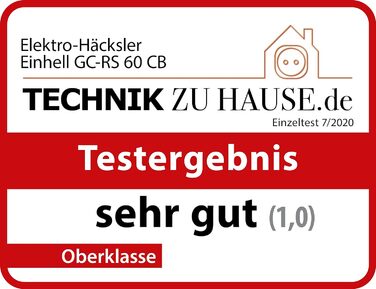 Електричний тихий подрібнювач Einhell GC-RS 60 CB (2800 Вт, макс. товщина гілки 45 мм, ріжучий ролик, великий отвір бункера, перемикач напрямку обертання, прозорий збірник 60 л, вбудований захисний вимикач) Контейнер для збору 60 л