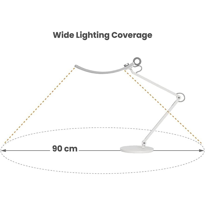 Настільна світлодіодна лампа BenQ WiT e-Reading, настільна лампа з регулюванням яскравості, 13 кольорів і 23 рівня яскравості, ультраширока лампа, призначена для монітора - сріблястий