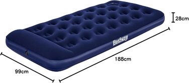 Надувне ліжко Bestway Blue Horizon Step з внутрішнім ножним насосом Single XL/Lo 188 x 99 x 28 см