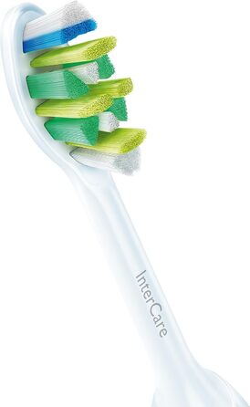 Оригінальні щітки Philips Sonicare InterCare HX9002/07 Clean InterDental Spaces & Gum Line підходить для будь-якої зубної щітки Sonicare із системою кріплення 2 упаковки, стандартні, білі стандартні 2 упаковки