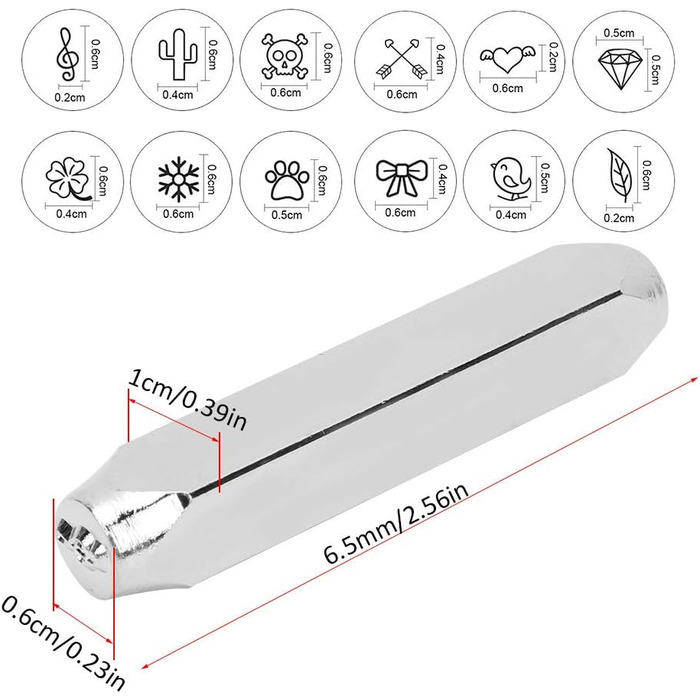 Інструменти для штампування LANTRO JS створюють унікальні дизайни з металу, шкіри та ювелірних виробів з малюнком 12 6 мм