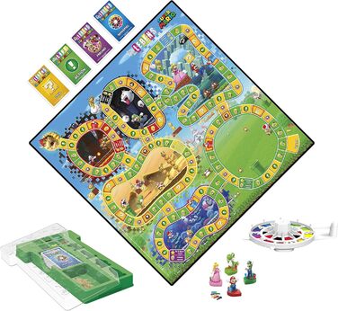 Настільна гра Hasbro The Game of Life Супер Маріо для дітей віком 8, грайте в міні-ігри, збирайте зірки та боріться з Баузером Одинаком