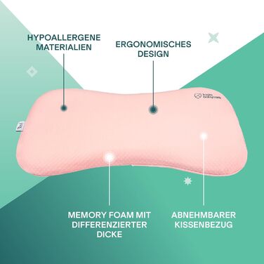 Дитяча подушка плагиоцефалия до 36 місяців, знімна для ліжечка. Допомагає запобігти та лікувати синдром плоскої голови в піні з памяттю зареєстрований дизайн KBC