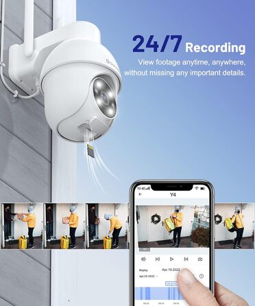 Камера спостереження GALAYOU 2K Outdoor, PTZ Outdoor WLAN IP Camera Surveillance Outdoor, WiFi купольна камера з кольоровим нічним баченням, двостороннє аудіо Y4