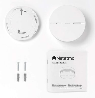 Розумний детектор диму Netatmo, батарея на 10 років, функція самотестування, сигналізація 85 дБ, автономний пристрій, сертифікація EN14604, NSA-DE