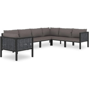 Комплект для відпочинку в саду з подушками Poly Rattan Anthracite, 7 шт.