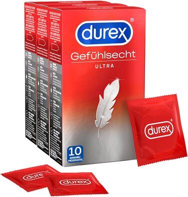 Презервативи Durex Extra Thin для більш інтенсивних відчуттів з 20 тоншого матеріалу на кінчику Durex Feeling Ultra 24 шт. и