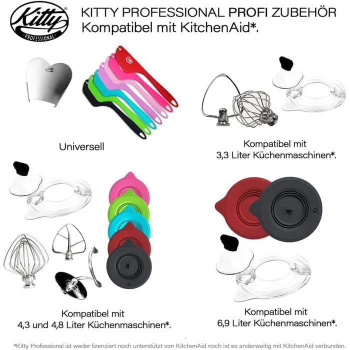 Професійний захист від бризок Kitty Professional 'Pimp сумісний з кухонним комбайном KitchenAid об'ємом 4,8 літра