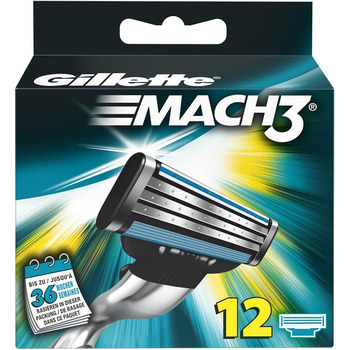 Знята з виробництва модель Gillette Mach3 леза для бритви, 12 шт. 12 шт. (1 упаковка)